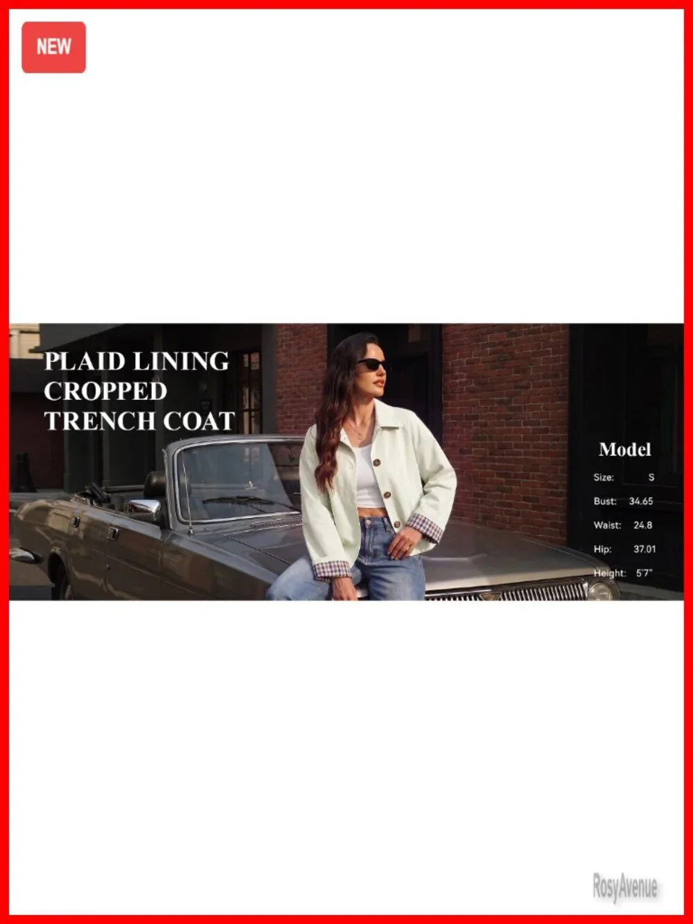 Cropped Trench Coat Oversized Lightweight Casual Jacket